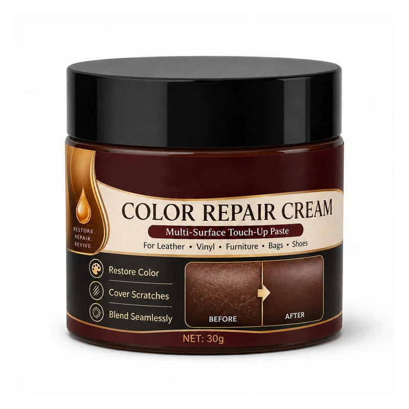 Leather & Vinyl Repair Cream Brown Color Restore Scratch Concealer