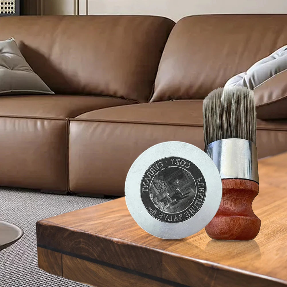 Leather & Wood Conditioner Natural Beeswax Brush Applicator