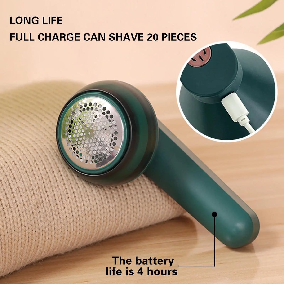 Lint Remover Cordless Rechargeable Stainless Steel Blades