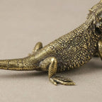 Lizard Figurine Solid Brass Polished Finish