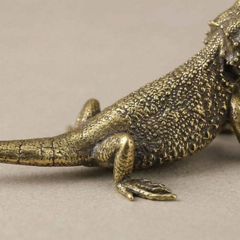 Lizard Figurine Solid Brass Polished Finish
