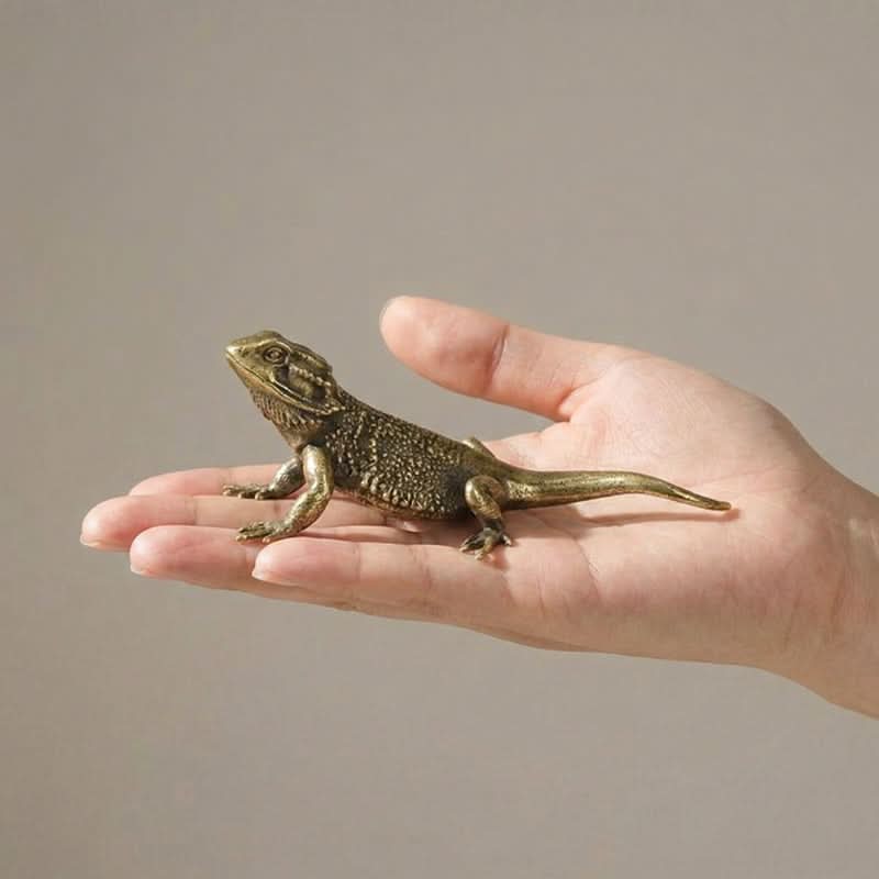 Lizard Figurine Solid Brass Polished Finish