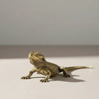 Lizard Figurine Solid Brass Polished Finish