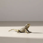 Lizard Figurine Solid Brass Polished Finish