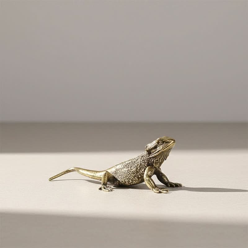 Lizard Figurine Solid Brass Polished Finish