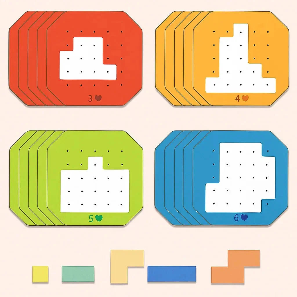 Logic Puzzle Set 108 Pieces 20 Challenge Cards
