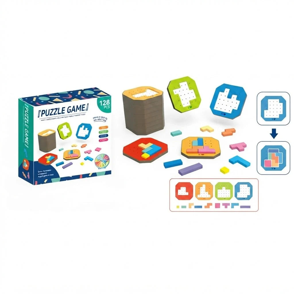 Logic Puzzle Set 108 Pieces 20 Challenge Cards