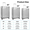Luggage Cover Clear PVC Waterproof Scratch-Resistant Fits 18–30 Inch Suitcases