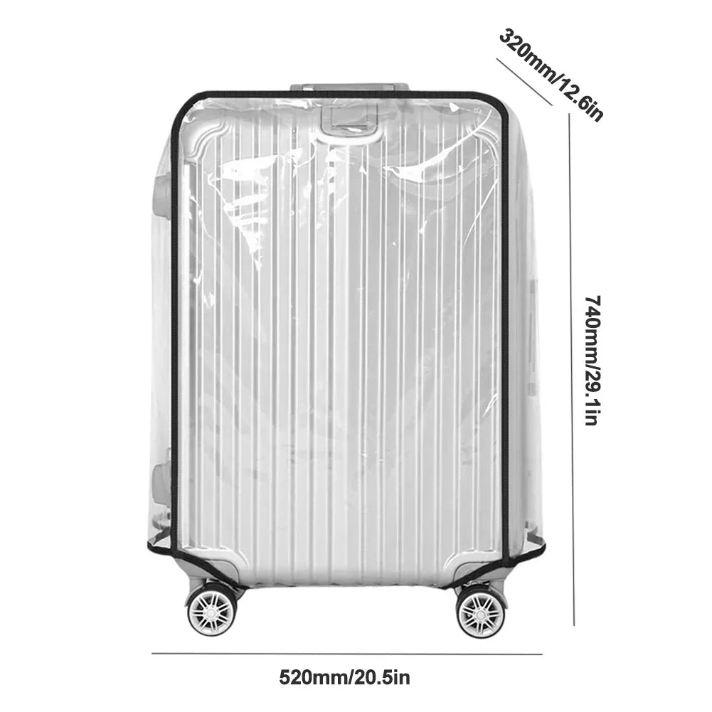 Luggage Cover Clear PVC Waterproof Scratch-Resistant Fits 18–30 Inch Suitcases