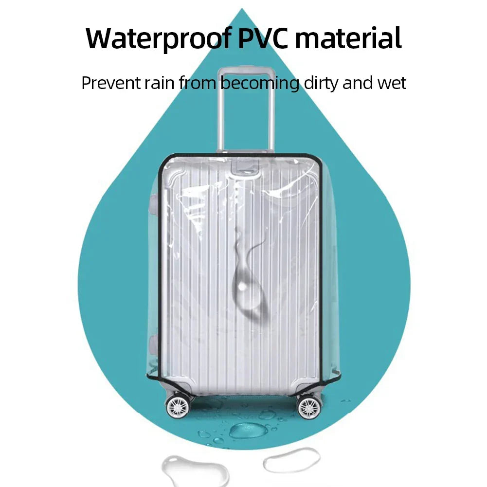Luggage Cover Clear PVC Waterproof Scratch-Resistant Fits 18–30 Inch Suitcases