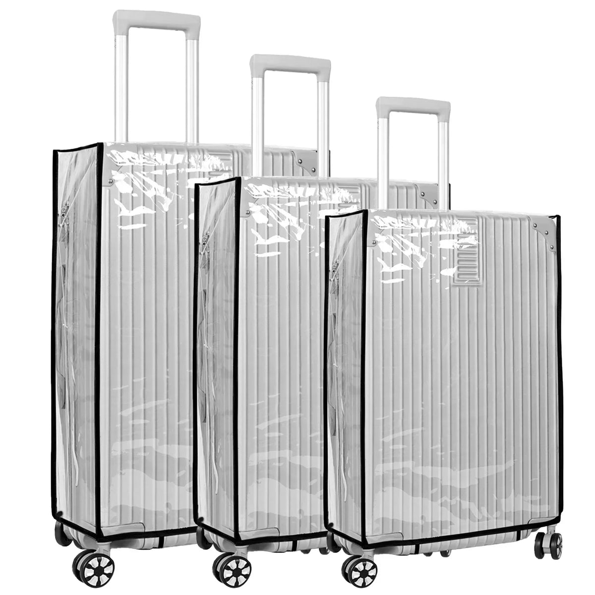 Luggage Cover Clear PVC Waterproof Scratch-Resistant Fits 18–30 Inch Suitcases
