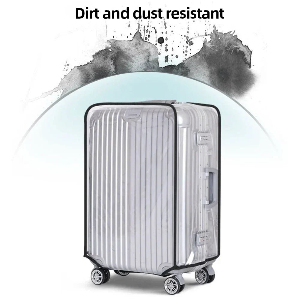 Luggage Cover Clear PVC Waterproof Scratch-Resistant Fits 18–30 Inch Suitcases