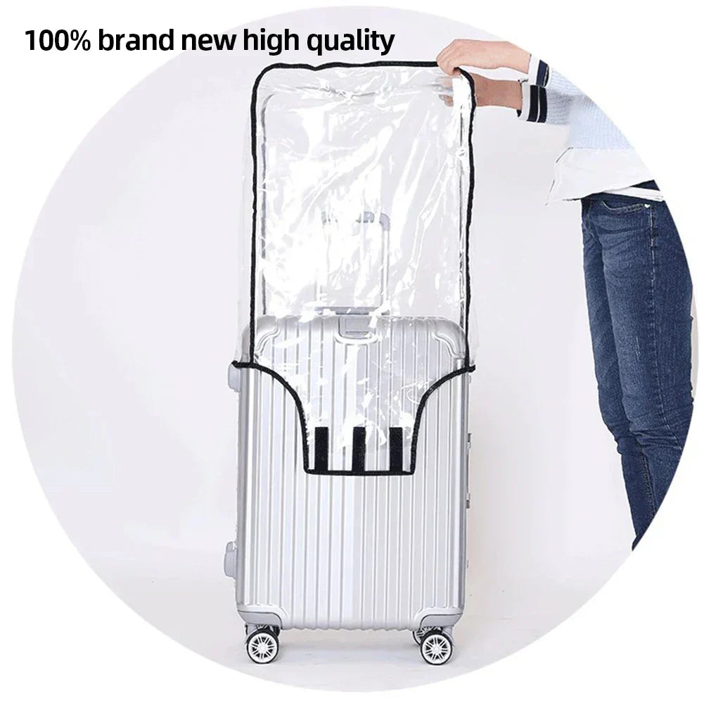 Luggage Cover Clear PVC Waterproof Scratch-Resistant Fits 18–30 Inch Suitcases