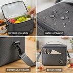 Lunch Cooler Bag Insulated Water-Repellent Padded Strap