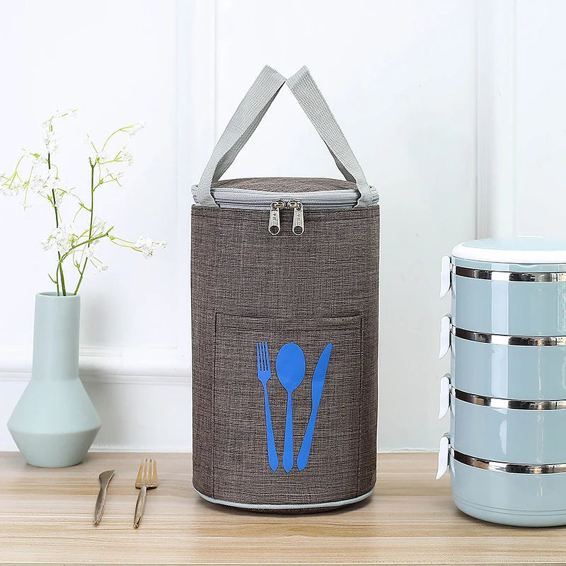 Lunch Cooler Bag Insulated Water-Resistant Cutlery Pocket