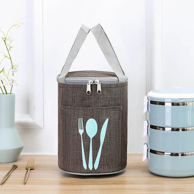 Lunch Cooler Bag Insulated Water-Resistant Cutlery Pocket