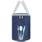 Lunch Cooler Bag Insulated Water-Resistant Cutlery Pocket