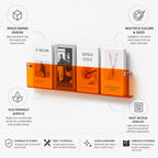 Magazine & Book Holder Wall-Mounted Acrylic Space-Saving