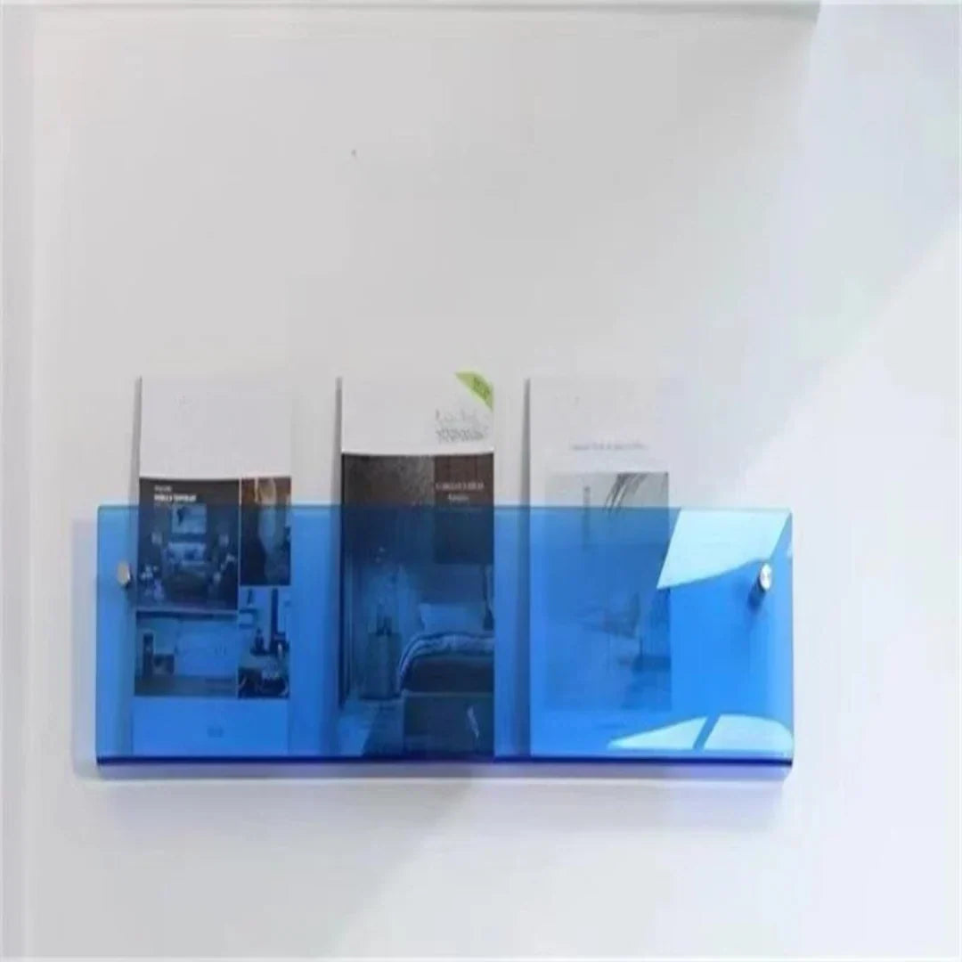 Magazine Holder Wall-Mounted Acrylic Space-Saving Display Shelf