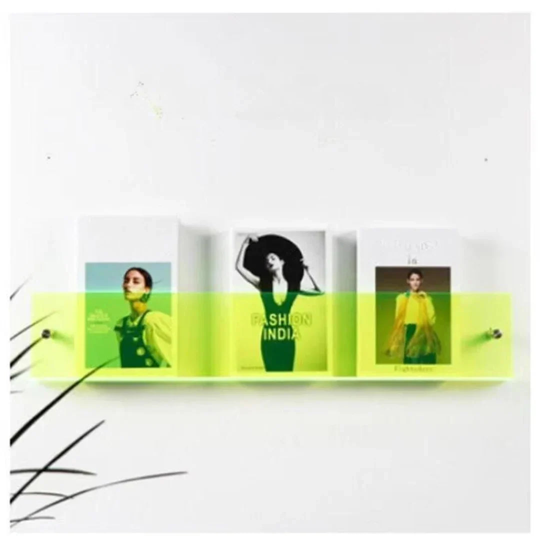 Magazine Holder Wall-Mounted Acrylic Space-Saving Display Shelf