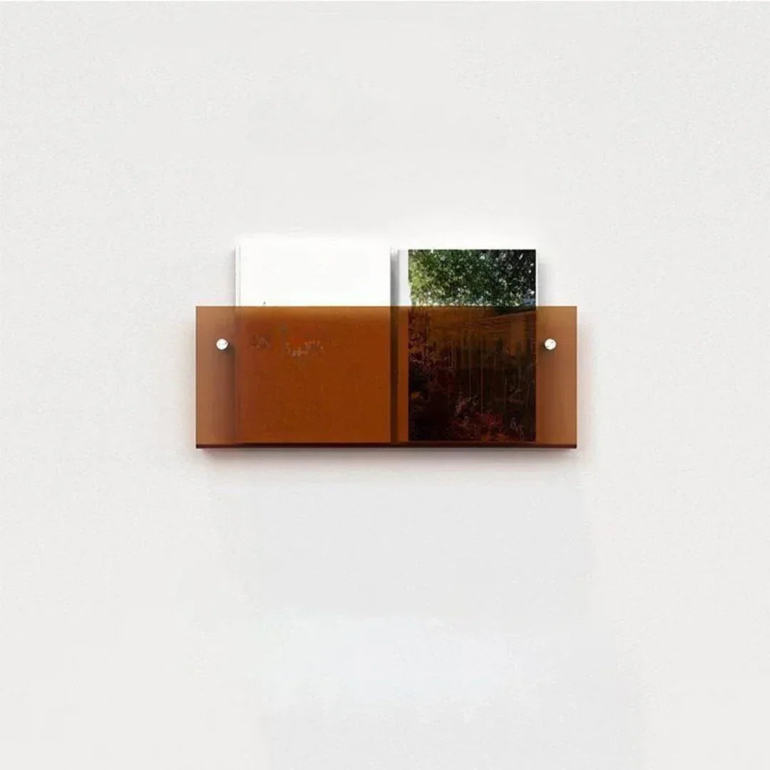 Magazine Holder Wall-Mounted Acrylic Space-Saving Display Shelf