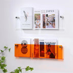 Magazine Holder Wall-Mounted Acrylic Space-Saving Display Shelf