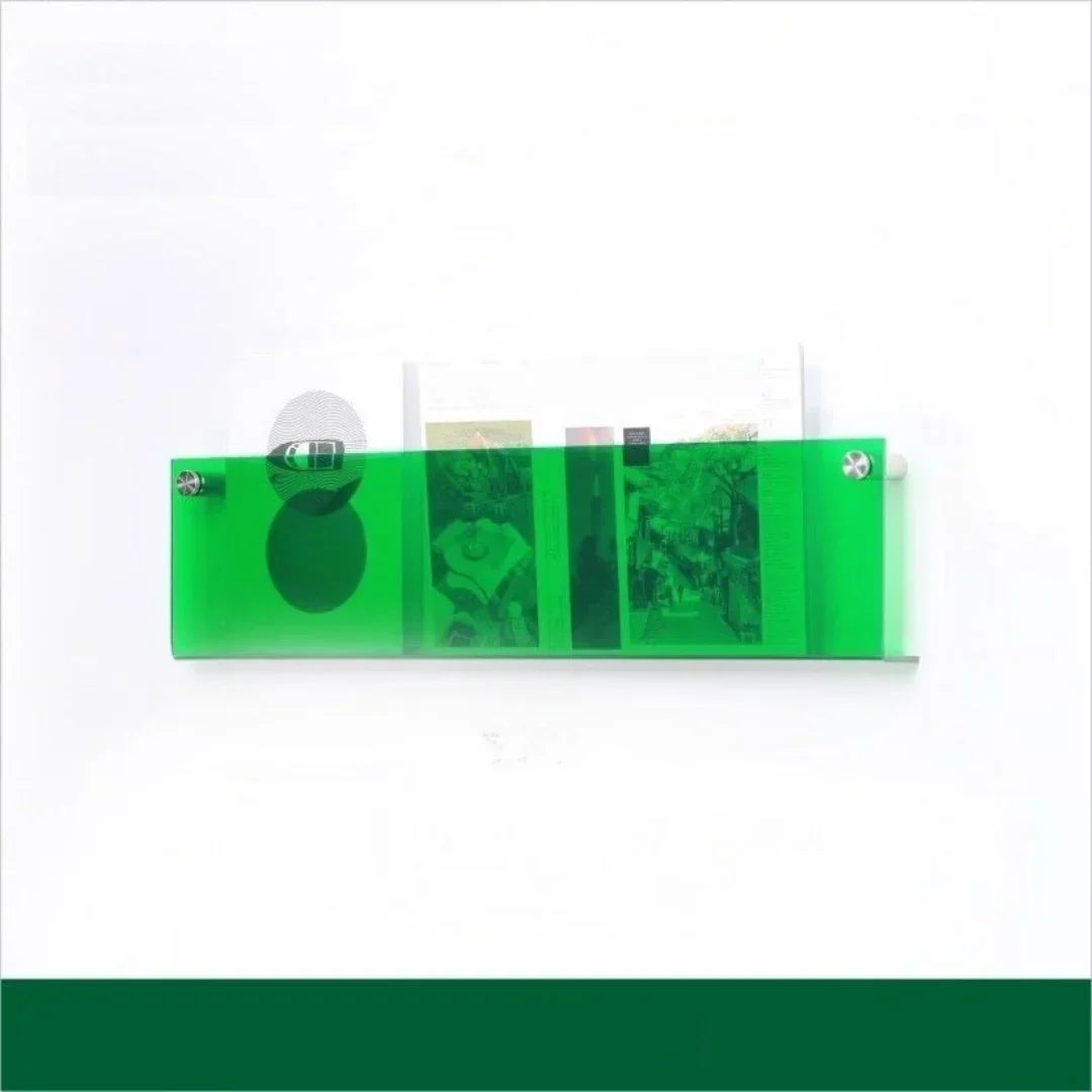 Magazine Holder Wall-Mounted Acrylic Space-Saving Display Shelf