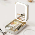 Makeup Case Adjustable LED Mirror Multiple Compartments Waterproof