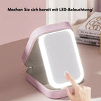 Makeup Case Adjustable LED Mirror Multiple Compartments Waterproof