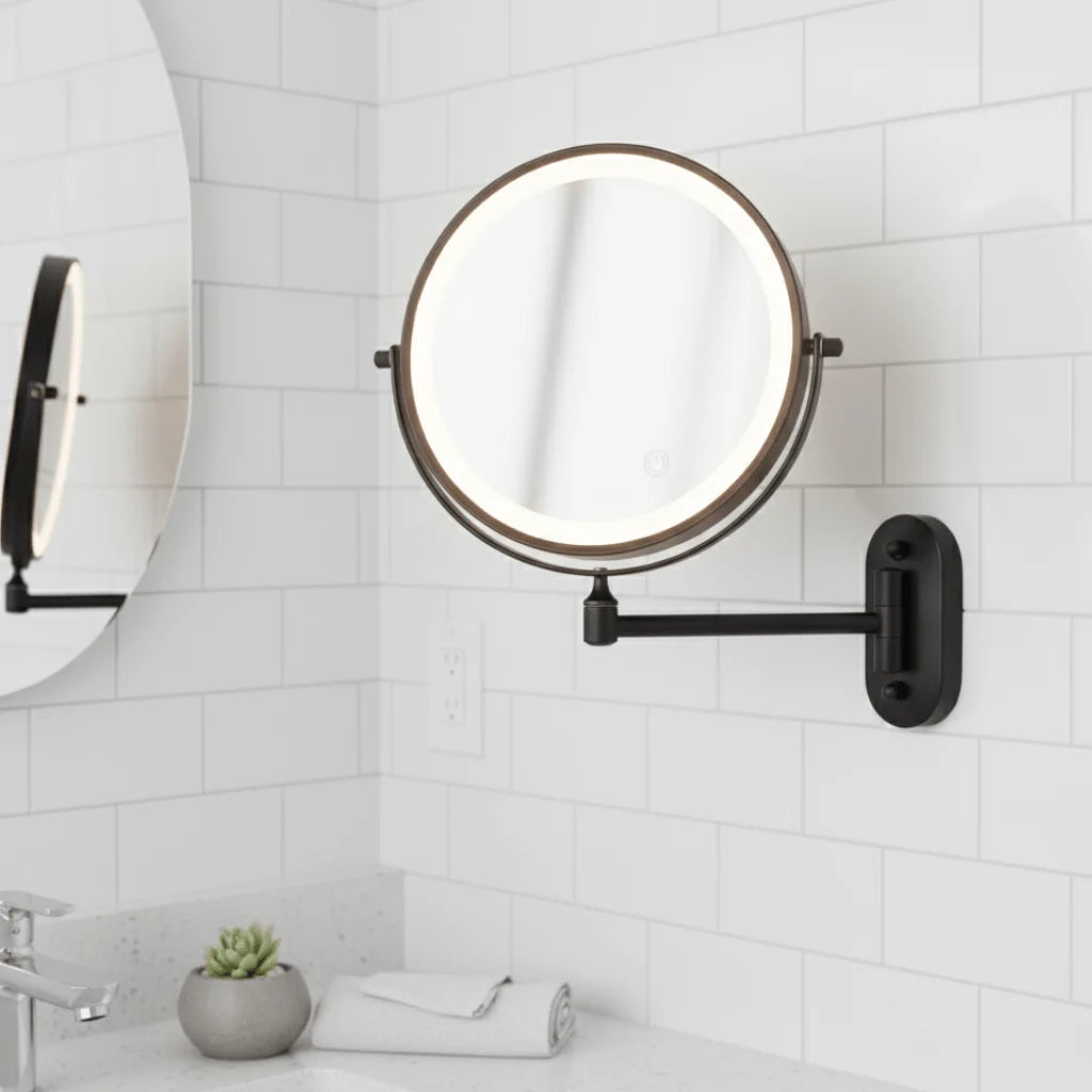 Makeup Mirror LED Magnifying Rechargeable With Adjustable Brightness
