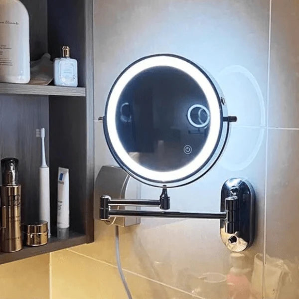 Makeup Mirror LED Magnifying Rechargeable With Adjustable Brightness