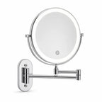 Makeup Mirror Wall-Mount Adjustable 3-10x LED USB-C Rechargeable