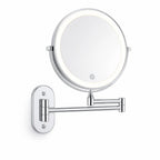 Makeup Mirror Wall-Mount Adjustable 3-10x LED USB-C Rechargeable