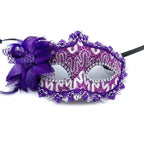 Masquerade Mask Lace Floral Rhinestone Adjustable Band