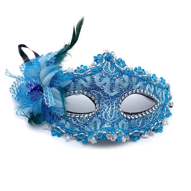 Masquerade Mask Lace Floral Rhinestone Adjustable Band