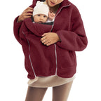 Maternity Jacket Teddy Fleece Expandable Babywearing Insert
