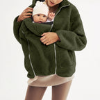 Maternity Jacket Teddy Fleece Expandable Babywearing Insert
