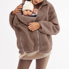 Maternity Jacket Teddy Fleece Expandable Babywearing Insert