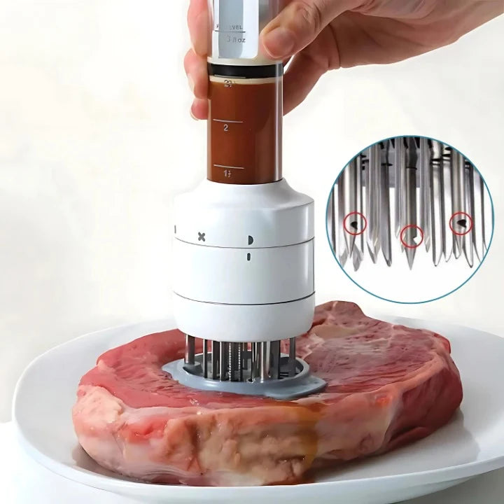 Meat Marinade Injector Stainless Steel Tenderizer Blades