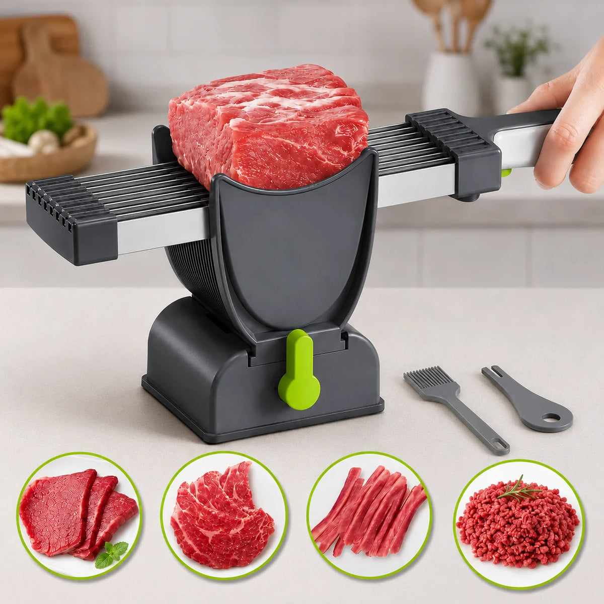 Meat Slicer Precision Comb Blade & Ergonomic Handle