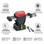 Meat Slicer Set Stainless Steel Ergonomic Handle & Locking Base