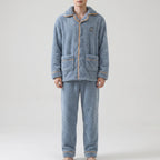 Men’s Pajama Set Thick Textured Long-Sleeve Top and Pants