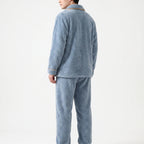 Men’s Pajama Set Thick Textured Long-Sleeve Top and Pants