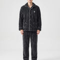 Men’s Pajama Set Thick Textured Long-Sleeve Top and Pants