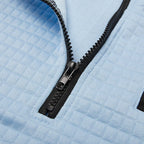 Men’s Quarter-Zip Polo Shirt Waffle Knit Long Sleeve Breathable Comfort