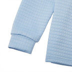 Men’s Quarter-Zip Polo Shirt Waffle Knit Long Sleeve Breathable Comfort