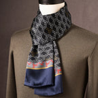 Men’s Scarf 100% Mulberry Silk Double-Layer Construction Polka Dot Pattern