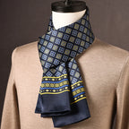 Men’s Scarf 100% Mulberry Silk Double-Layer Construction Polka Dot Pattern