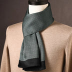 Men’s Scarf 100% Mulberry Silk Double-Layer Construction Polka Dot Pattern