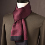 Men’s Scarf 100% Mulberry Silk Double-Layer Construction Polka Dot Pattern
